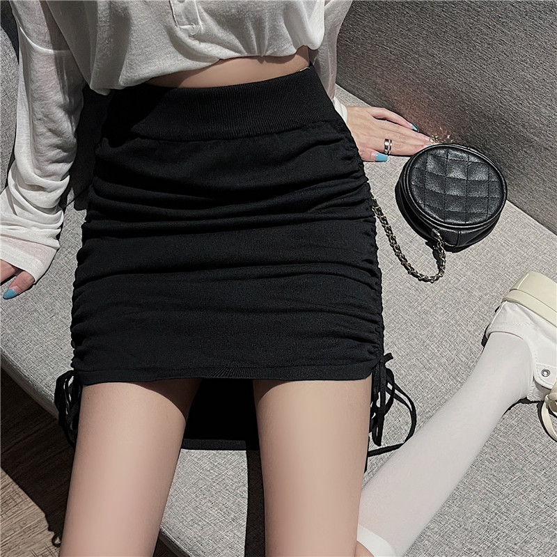 Not reducing high waisted drawstring casual hip wrap loose slimming short skirt, pure and stylish_voghion.com