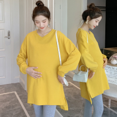 批发实拍 2025网红秋装新款孕妇中长款T恤200斤胖妹妹孕妇装上衣