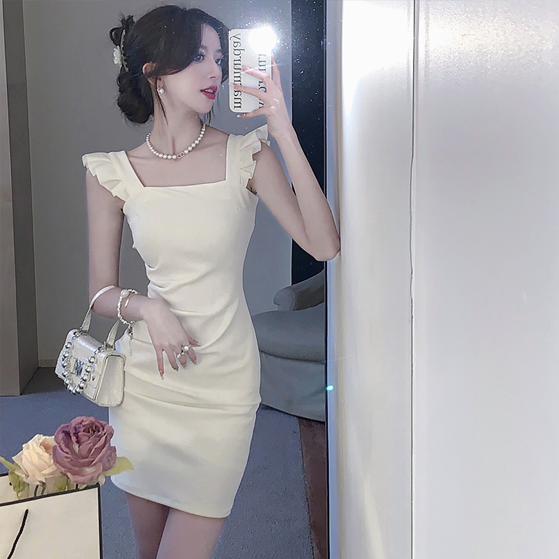 실사 프랑스식 고급 센스 Feifei 소매 여성 드레스 2026 여름 새로운 패션 품격 허리 수축 타이트 스커트 치마