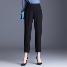 批发实拍<b class='q'>哈伦裤</b>女2026春秋新款九分开叉<b class='q'>小脚</b>职业西装裤黑色休闲裤