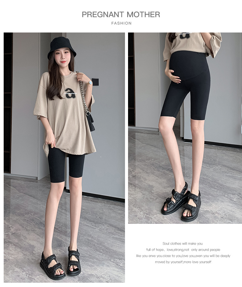 Várandós női leggings, nyári jégvékony ötszögletű divatos kerékpáros cápajóga védőnadrág, rövidnadrág_voghion.com