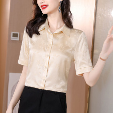 批发实拍<b class='q'>真丝</b><b class='q'>衬衫</b>女桑蚕丝时尚百搭短袖气质翻领<b class='q'>衬衣</b>2026夏季女士新款