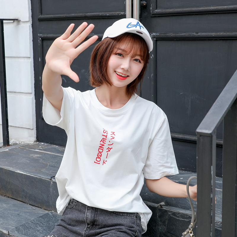 실사 한국 스타일 고대 복장 센스 소녀 티셔츠 슈퍼 화재 cec 반팔 여성 26 새로운 트렌디 여름 한국 스타일 루즈핏 맨위