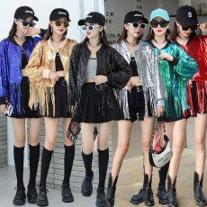 批发亮片短款宽松闪闪上衣潮牌歌手炸街外套个性夜店舞台演出<b class='q'>服装</b>dj