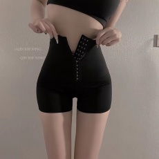 批发实拍实价~运动风辣妹A4腰健身收腹内裤女提臀高腰暴汗排扣塑身裤