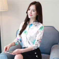 批发2025秋季<b class='q'>新款</b>洋气印花缎面真丝衬衫女长袖重磅大码妈妈桑蚕丝上衣