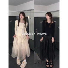 批发不规则半身裙秋<b class='q'>冬</b>款欧根纱显瘦缎面流光中长款a字大摆高腰伞裙女