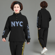 批发早春季休闲时尚运动服套装裤2023年新款女大码秋<b class='q'>冬</b>两件套洋气减龄