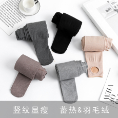 批发实拍2025孕妇薄绒连裤袜棉质竖条纹秋冬羽毛绒打底袜裤螺纹裤加绒