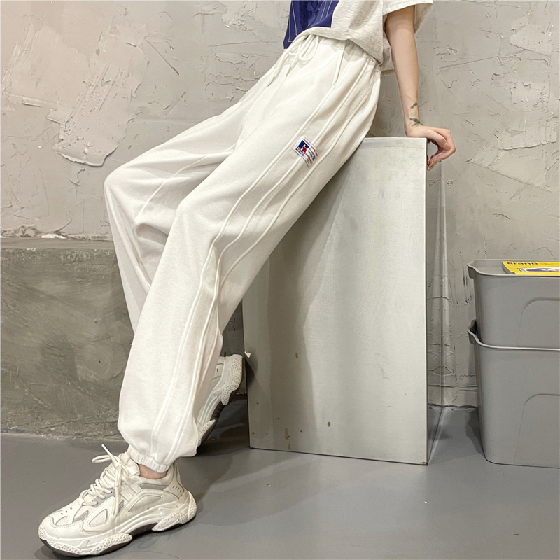 FA36825# -秋季新款宽松阔腿束脚休闲裤女卫裤潮 服裝批發女裝批發服飾貨源