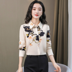 批发气质印花真丝衬衫女2026春季新款时尚洋气长袖衬衣高端<b class='q'>桑蚕丝</b><b class='q'>上衣</b>