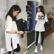 批发运动套装女2026夏新款宽松五分袖+<b class='q'>打底裤</b>两件套显瘦休闲运动套装