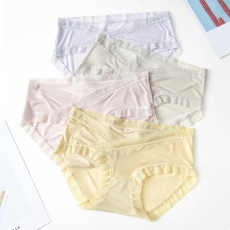 批发实拍 新款夏季孕妇内裤冰丝无痕孕低腰孕产后通用蕾丝薄款内裤