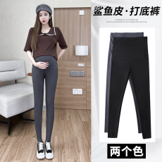 批发实拍孕妇裤高腰鲨鱼皮打底裤九分春秋款瑜伽裤外穿