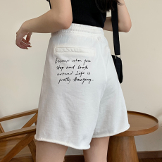 批发实价-实拍65/35鱼鳞夏季新款宽松休闲显瘦<b class='q'>印花</b>阔腿<b class='q'>短裤</b>女