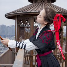 批发原创<b class='q'>实拍</b>汉服配饰两用腰带武侠风绣花头带系带民族风古风饰品配件