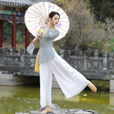 批发身韵形体练功服女古典现代民族瑜伽仙气中国风演出舞蹈<b class='q'>服装</b>纱衣女