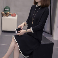 批发实拍 大码女装秋冬装2025年新款胖mm连衣裙显瘦遮肚子长款针织衫