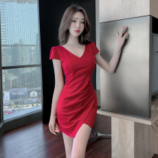 批发<b class='q'>夜店</b>女装修身<b class='q'>连衣裙</b>收腰显瘦气质小裙子低胸露背不规则夜场工作服