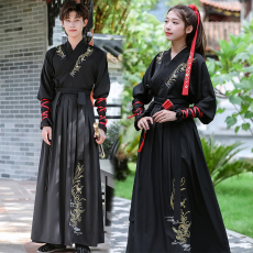 批发原创汉<b class='q'>服</b>凤凰刺绣男女同款武侠中国风复古<b class='q'>学生</b>日常表演套装<b class='q'>班</b><b class='q'>服</b>