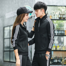 批发新款开衫外套<b class='q'>秋</b>季情侣装两件套运动服青少年潮流时尚休闲男女套装