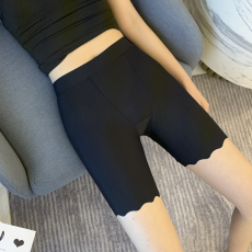 批发实拍高腰冰丝无痕<b class='q'>防走光</b><b class='q'>安全</b><b class='q'>裤</b>波浪加大码女装糖果色三分短<b class='q'>裤</b>女