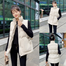 批发2025新款羽绒棉马甲女秋冬韩版黑色马夹外套外搭宽松背心坎肩外穿