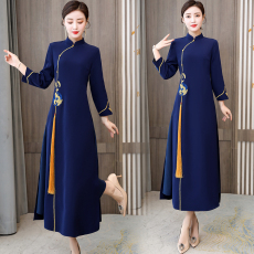 批发改良旗袍春夏款中国风<b class='q'>汉服</b>中长款<b class='q'>汉服</b>刺绣中式国潮<b class='q'>唐装</b>复古连衣裙