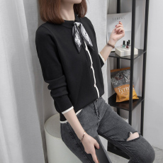 批发包芯纱面料2026年春秋新款洋气长袖针织衫上衣<b class='q'>大码</b><b class='q'>女装</b>宽松毛衣