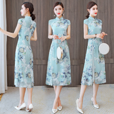 批发奥黛旗袍年轻款少女<b class='q'>中国风</b>2026年新款复古优雅气质改良版连衣裙夏