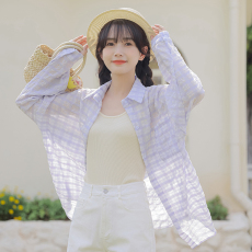 批发2026实拍新款宽松雪纺透气防晒衣女长袖中<b class='q'>长款</b>款<b class='q'>衬衫</b>轻薄款防晒外