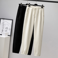 批发2024新款大码女装灯芯绒加绒加厚休闲束脚裤<b class='q'>宝宝</b>绒保暖运动<b class='q'>哈伦裤</b>