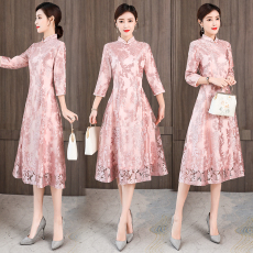 批发改良版<b class='q'>旗袍</b>连衣裙2026春秋<b class='q'>新款</b>年轻妈妈礼服女中长款中国风<b class='q'>旗袍</b>裙