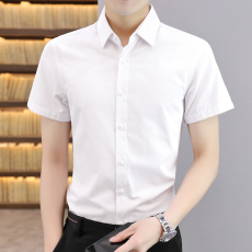 批发主推纯色引流男士短袖衬衫韩版修身潮流商务休闲衬衣上班日常寸衫
