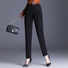 批发实拍哈伦裤女春秋宽松高腰弹力中年妈妈<b class='q'>大码</b>胖mm休闲小脚萝卜裤