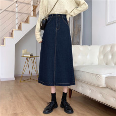 批发实拍半身裙2025<b class='q'>秋</b>冬新款裙子女中长裙高腰复古a字伞裙包臀牛仔裙