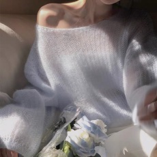 批发新款浪漫套头绞花宽松百搭慵懒风马海毛针织衫羊毛薄款<b class='q'>毛衣</b>