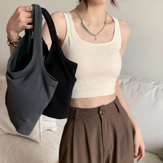 批发实拍实价 自带胸垫一体成型内衣背心女短款修身百搭打底衫