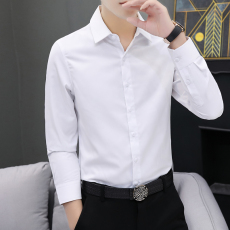 批发低价走量<b class='q'>商务</b>休闲长袖男衬衫韩版上班工作服纯色职业装白色黑色