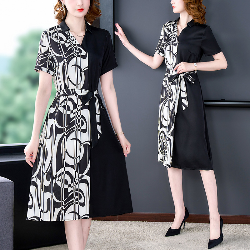 MY8477# 重磅真丝连衣裙高端桑蚕丝流行裙子长款遮肉新款女夏女裝貨源服裝批發