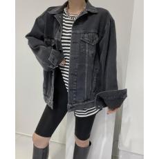 批发出货 廓形牛仔外套黑色 休闲<b class='q'>通勤</b>做旧宽松上衣女