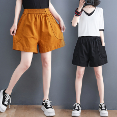 批发实拍  夏季韩系文艺学院风休闲口袋<b class='q'>糖果</b><b class='q'>色</b>工装短裤宽松显瘦阔腿裤