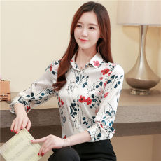 批发2026春季新款重磅真丝衬衫女装长袖时尚小碎花印花大码<b class='q'>桑蚕丝</b><b class='q'>上衣</b>