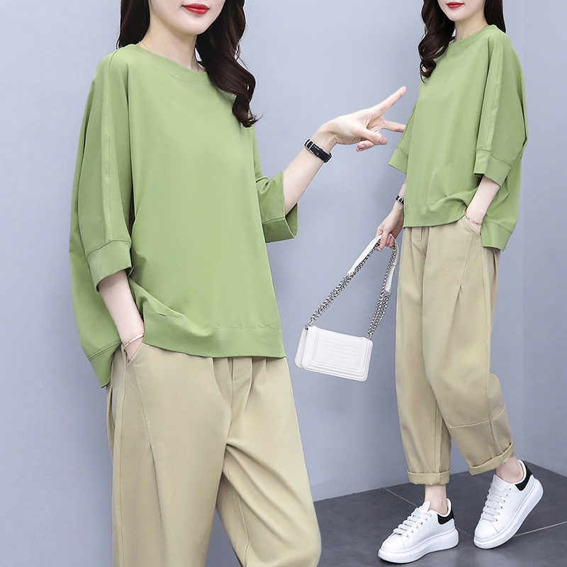 FA36162# 休闲套装女时尚潮流春季新款韩版港味上衣洋气减龄两件套ins  服裝批發女裝批發服飾貨源