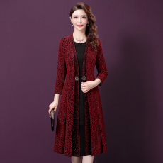 批发实拍2023新款秋季中年婚宴妈妈镶钻宽松大码韩版百搭开衫外套