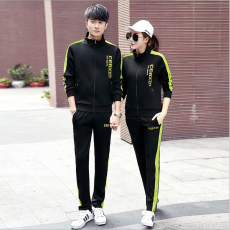 批发新款开衫外套<b class='q'>春</b>秋装情侣装两件套男女运动服学生休闲男套装17