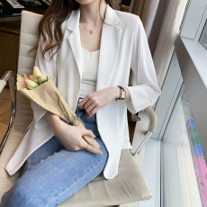 批发6803# <b class='q'>雪纺</b><b class='q'>小西装</b>外套女2025夏季新款韩版宽松防晒衣中长款开衫薄