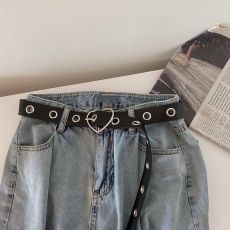 批发实拍实价 装饰百搭甜酷腰带爱心头学生个性复古小裤皮带