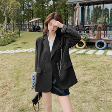 批发实拍<b class='q'>街头</b>休闲链条西装外套2022春秋新款韩版网红小西服潮