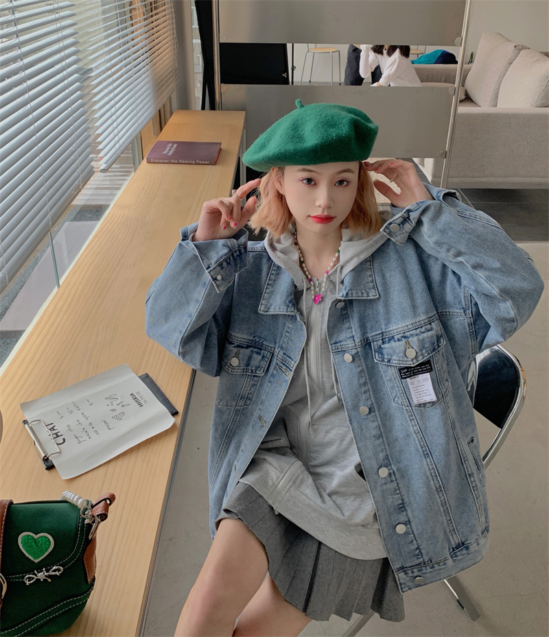 데님 여성 코트 봄 가을 2026 새로운 한국 스타일 루즈핏 다용도 맨위 ins 트렌디